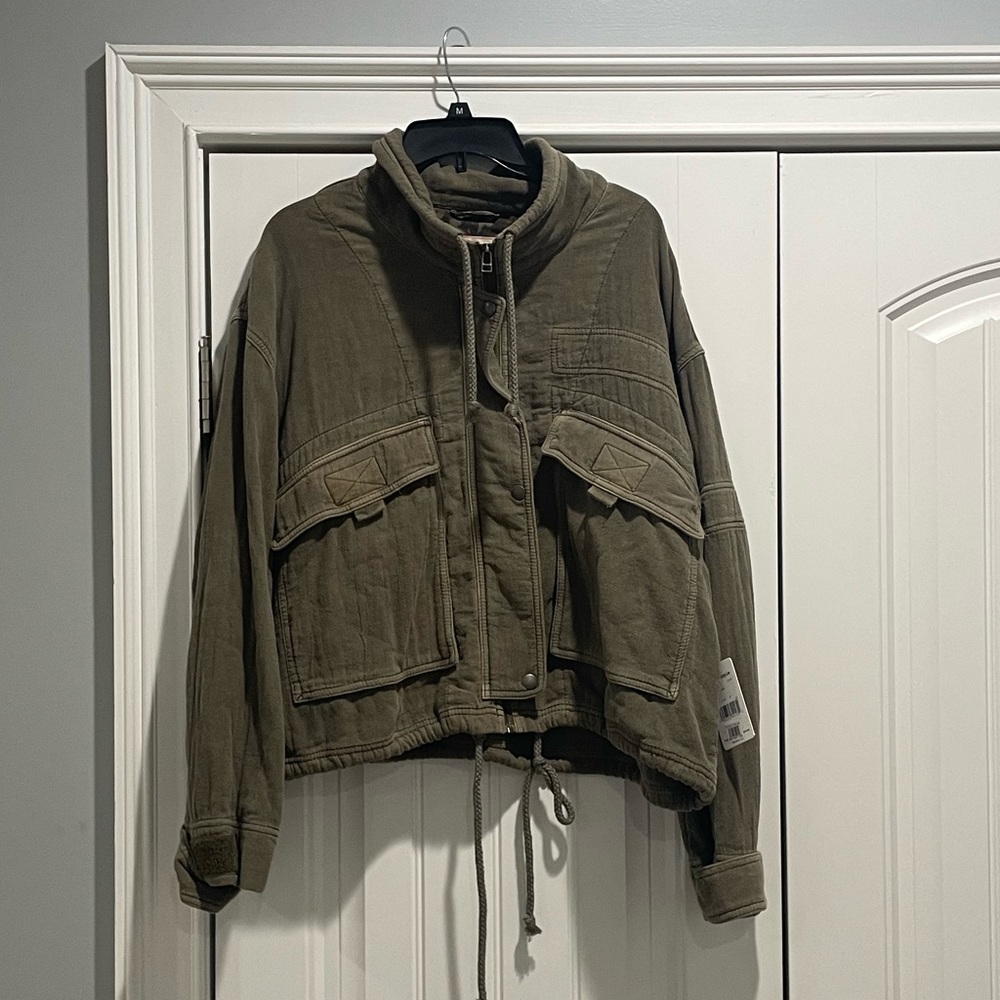 Brand new olive green free people bomber jacket